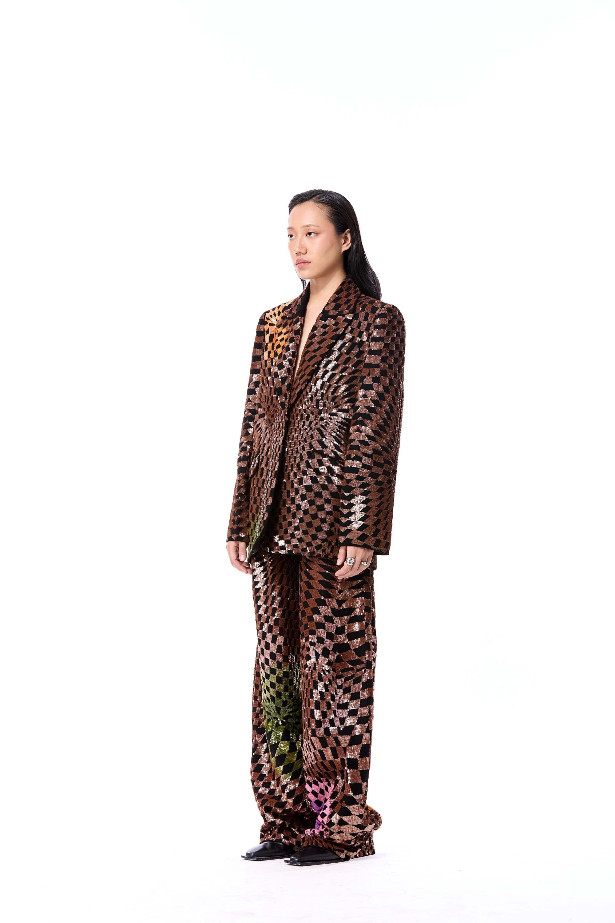 WARPED MATTER EMBELLISHED PANTS - Kanika Goyal Label