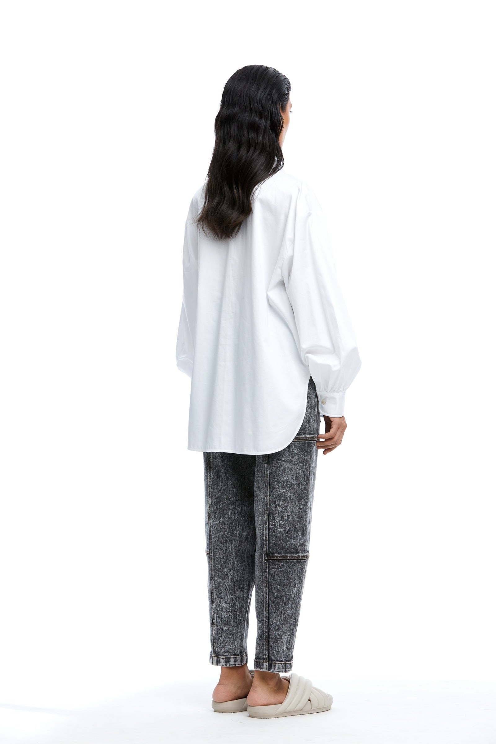 Warped Vine' Denim Appliqué Shirt - Kanika Goyal Label