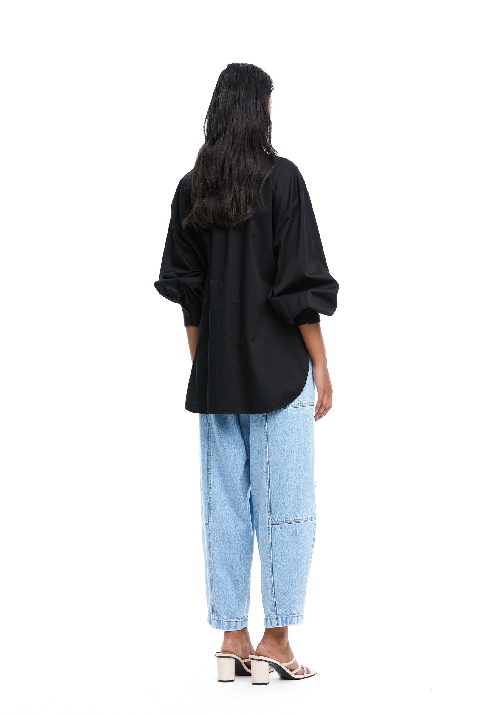 Warped Vine' Denim Appliqué Shirt - Kanika Goyal Label