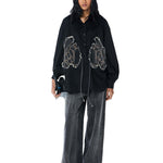 WARPED VINE' Denim Appliqué Shirt - Kanika Goyal Label