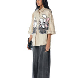 WARPED VINE' Dual Embellished Shirt - Kanika Goyal Label