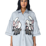 WARPED VINE' Dual Embellished Shirt - Kanika Goyal Label