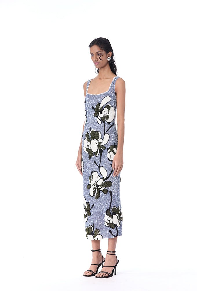 WARPED VINE' EMBELLISHED DRESS - Kanika Goyal Label