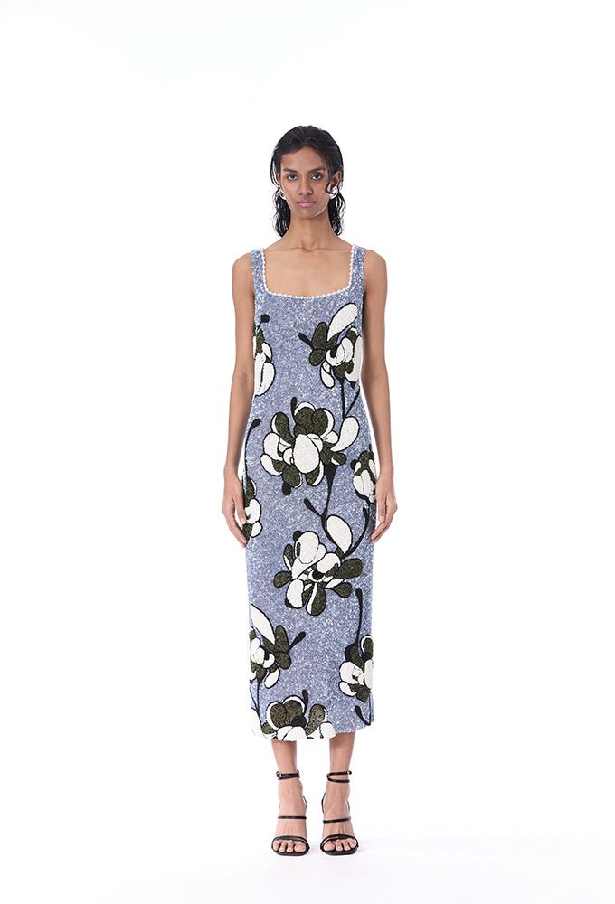 WARPED VINE' EMBELLISHED DRESS - Kanika Goyal Label