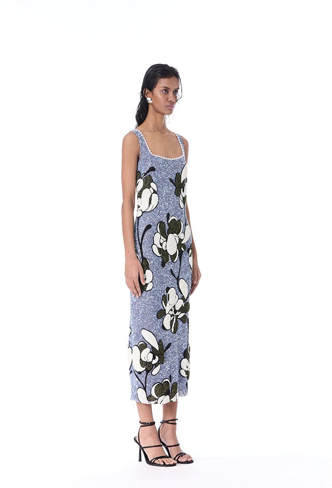 WARPED VINE' EMBELLISHED DRESS - Kanika Goyal Label