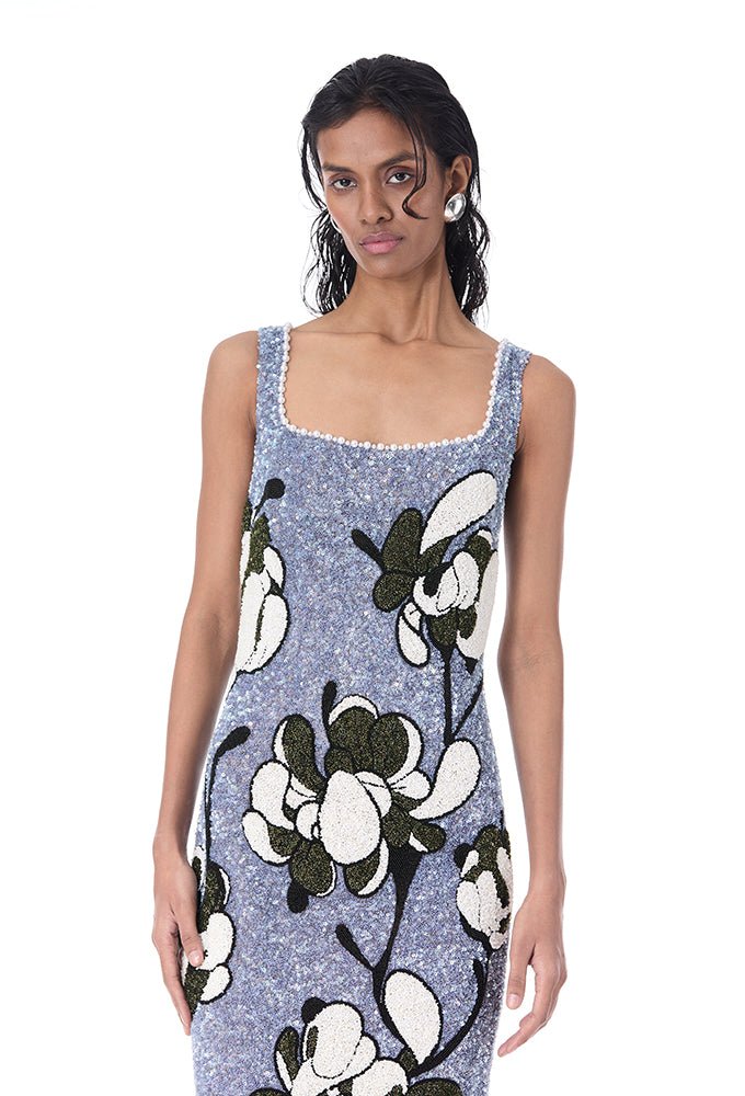 WARPED VINE' EMBELLISHED DRESS - Kanika Goyal Label