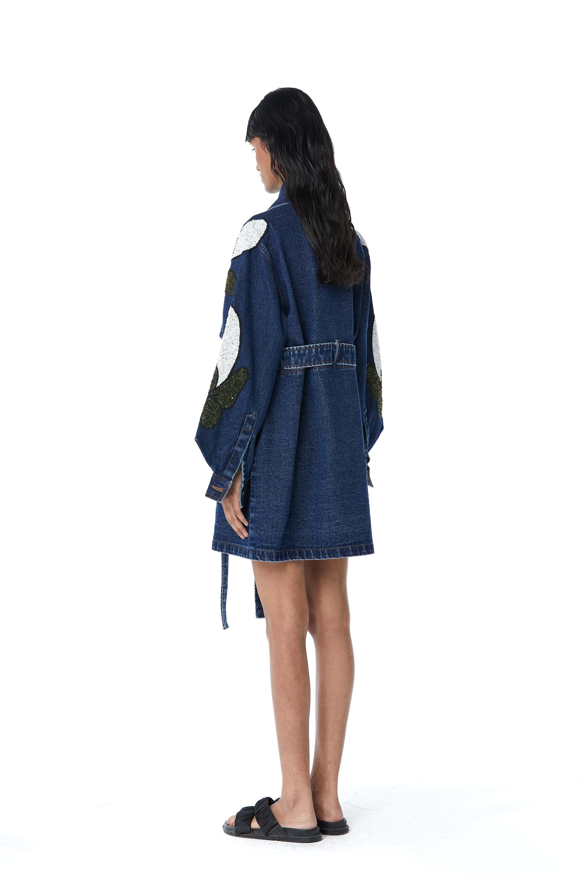 ‘WARPED VINE’ Embellished Trench - Kanika Goyal Label