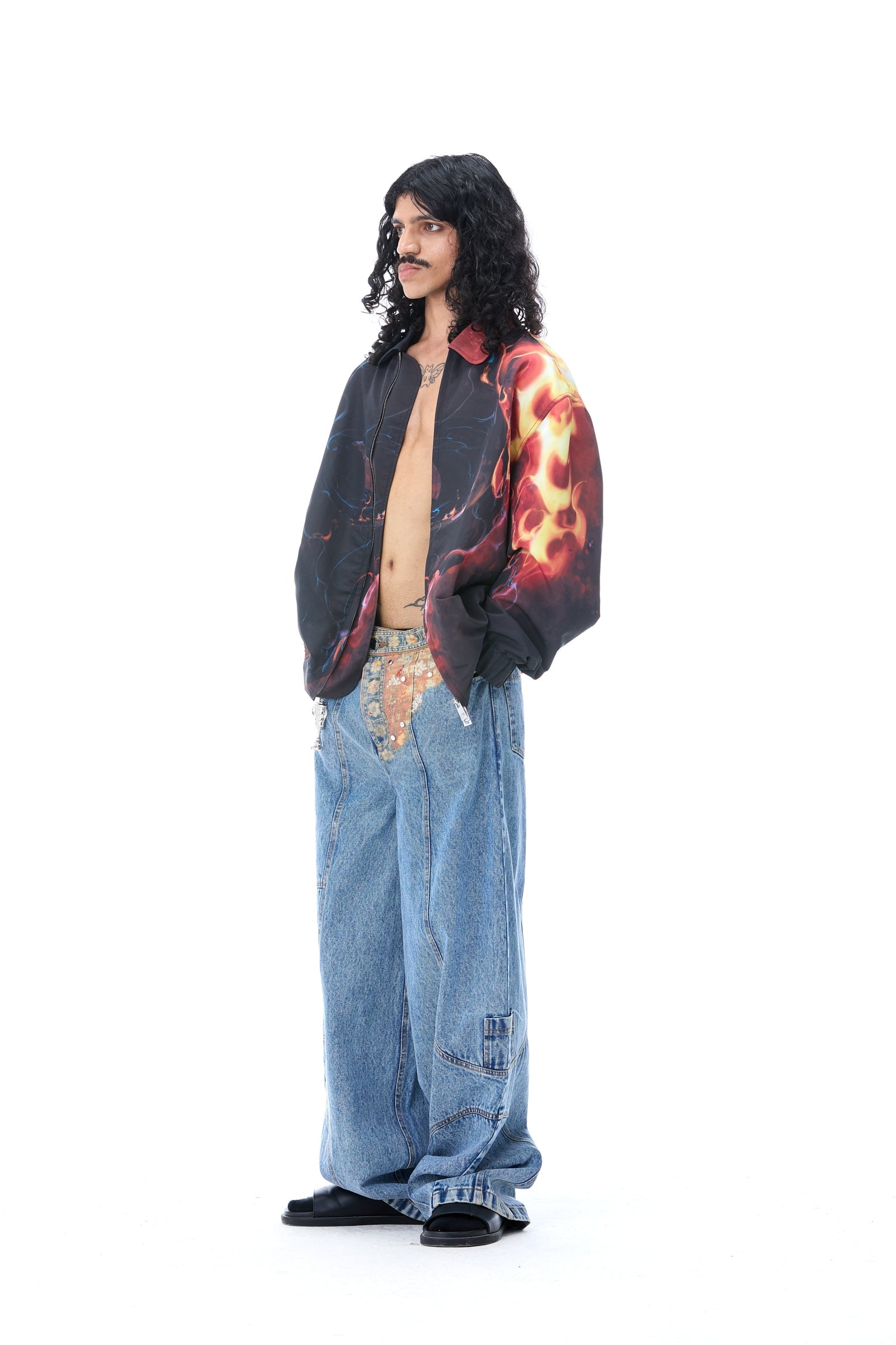 ‘WEAVETRACE’ CROSS OVER DENIM PANTS - Kanika Goyal Label
