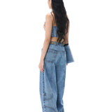 ‘WEAVETRACE’ CROSS OVER DENIM PANTS - Kanika Goyal Label