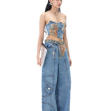 ‘WEAVETRACE’ CROSS OVER DENIM PANTS - Kanika Goyal Label