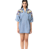 'WYSTERIA' EMBELLISHED DENIM DRESS - Kanika Goyal Label