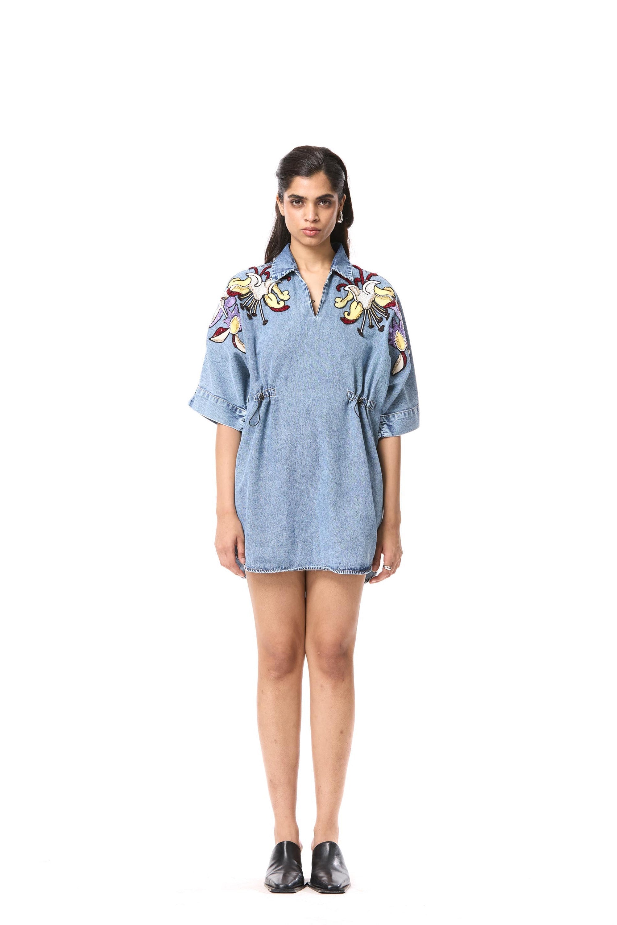 'WYSTERIA' EMBELLISHED DENIM DRESS - Kanika Goyal Label