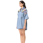 'WYSTERIA' EMBELLISHED DENIM DRESS - Kanika Goyal Label
