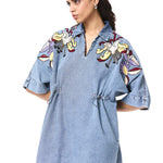 'WYSTERIA' EMBELLISHED DENIM DRESS - Kanika Goyal Label