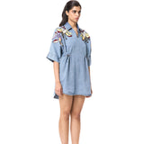 'WYSTERIA' EMBELLISHED DENIM DRESS - Kanika Goyal Label