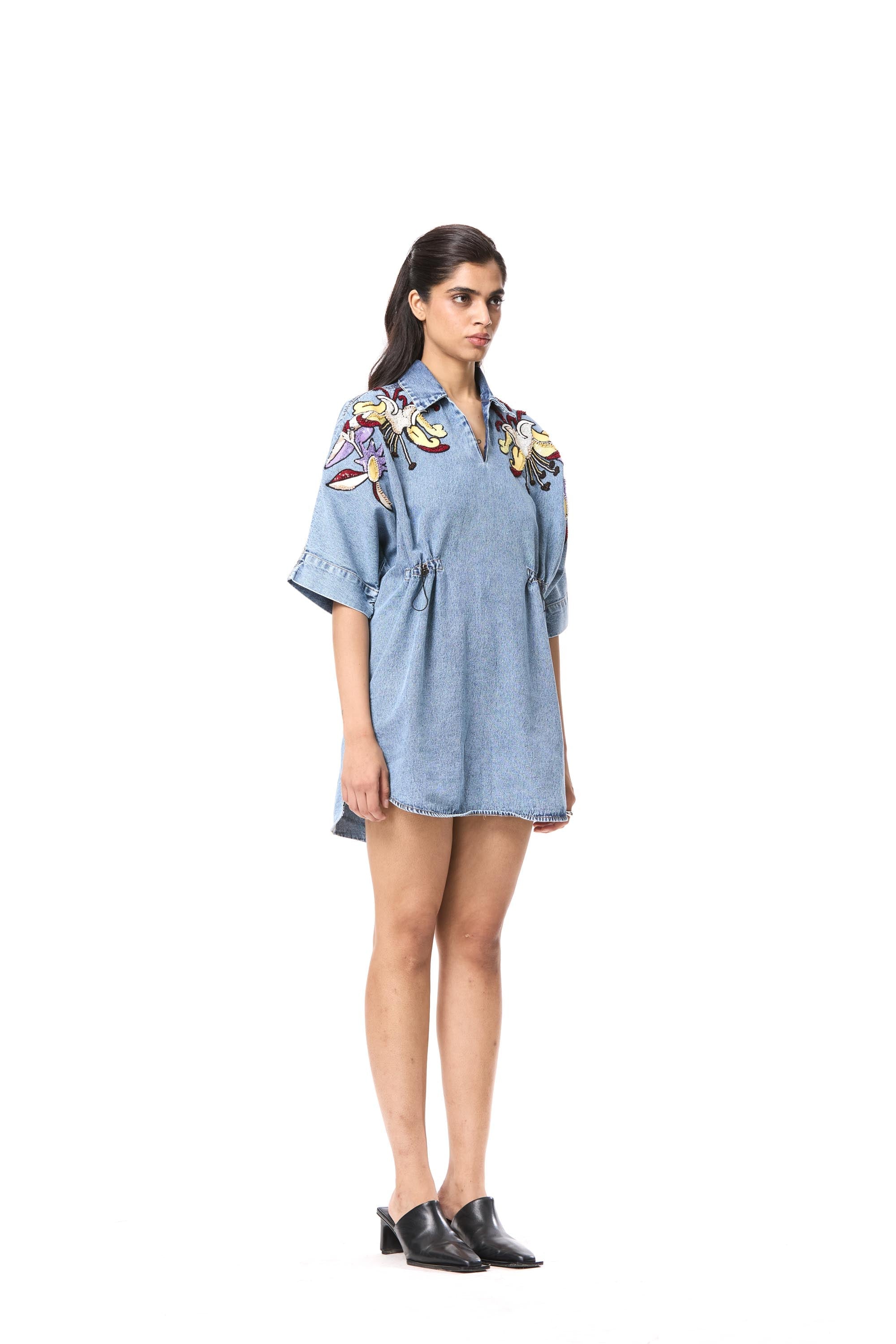 'WYSTERIA' EMBELLISHED DENIM DRESS - Kanika Goyal Label