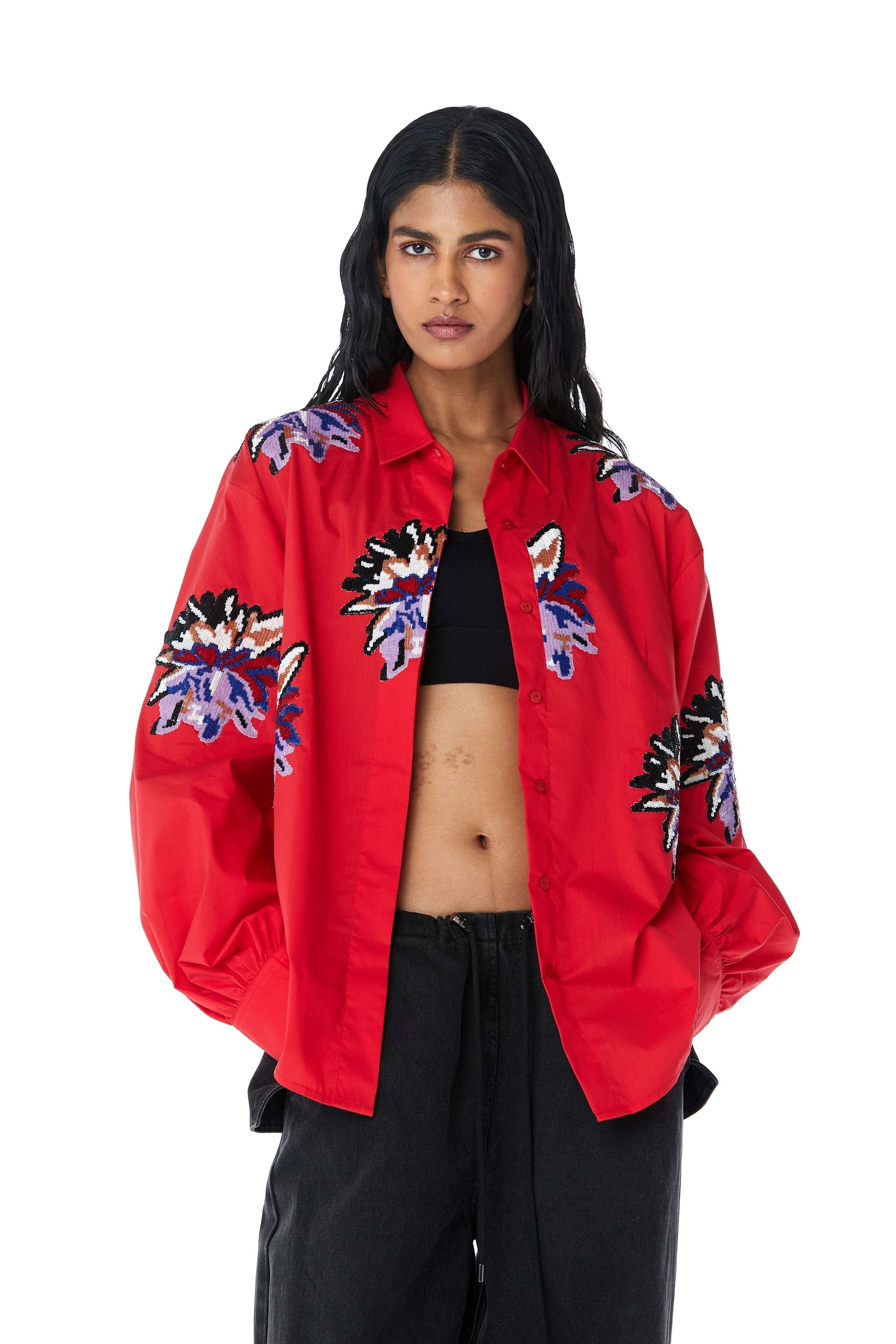 ZINNIA' Embellished Shirt - Kanika Goyal Label