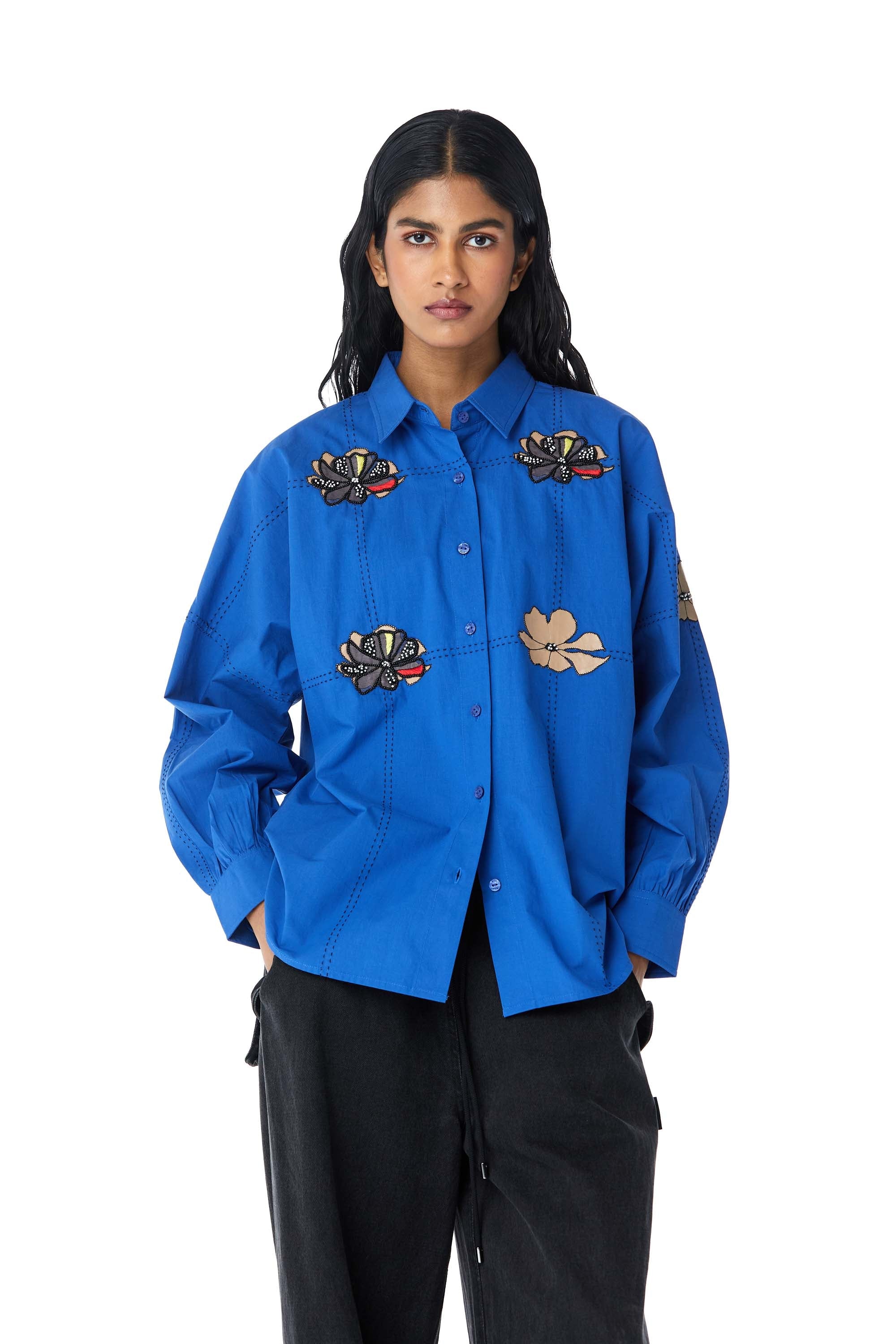 ‘ZYLA’ Appliquè Shirt - Kanika Goyal Label