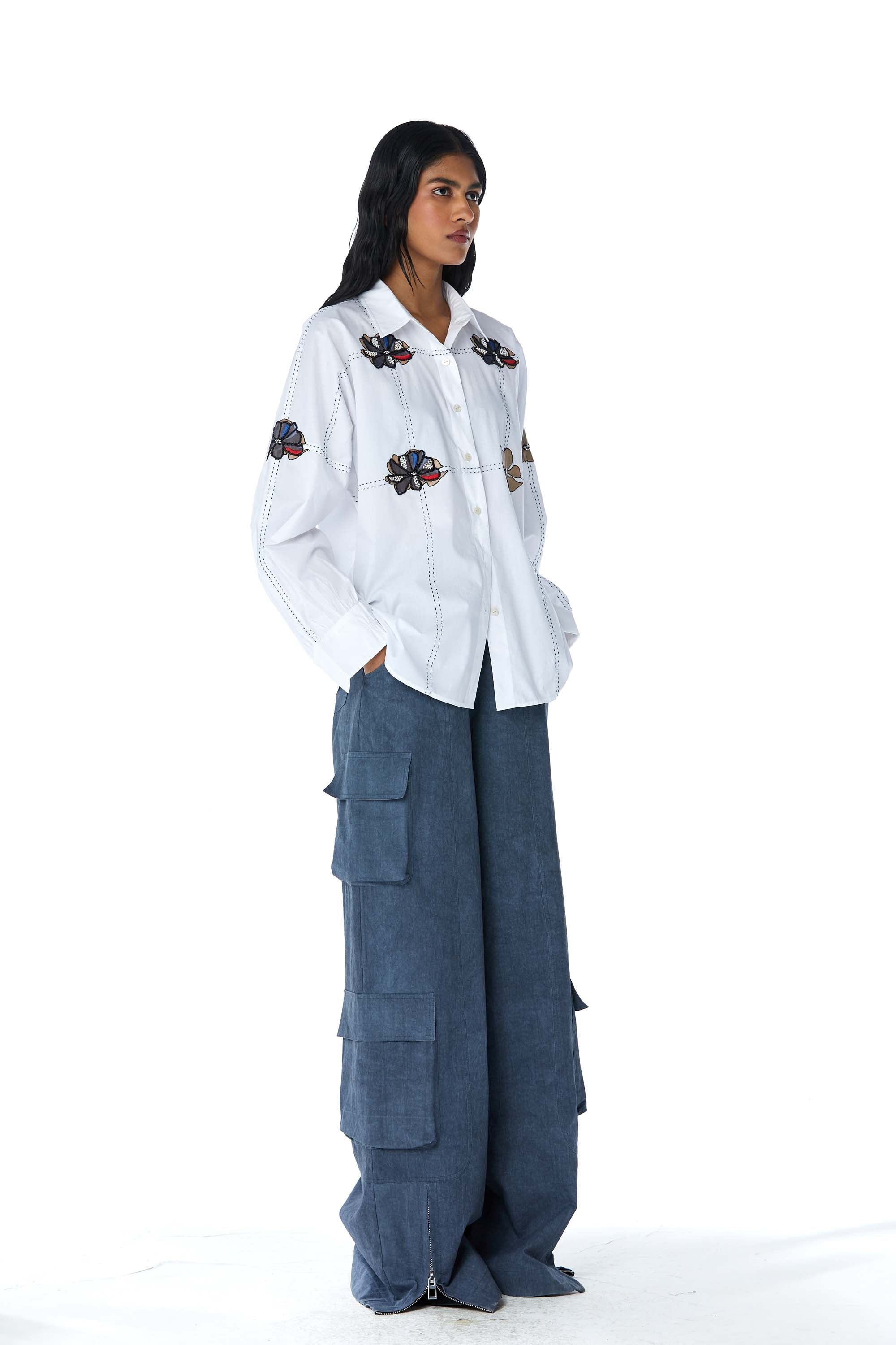 ‘ZYLA’ Appliquè Shirt - Kanika Goyal Label