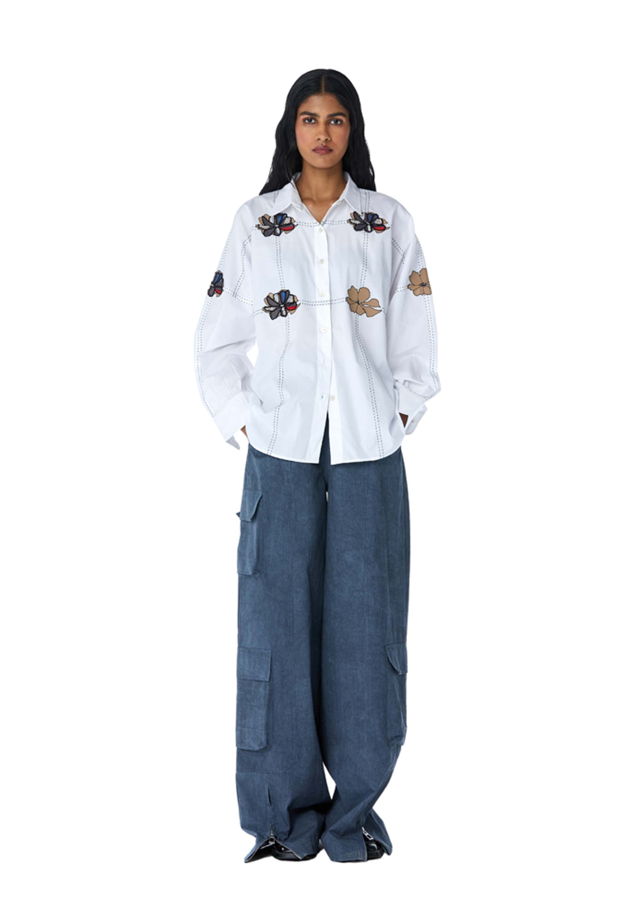 ‘ZYLA’ Appliquè Shirt - Kanika Goyal Label
