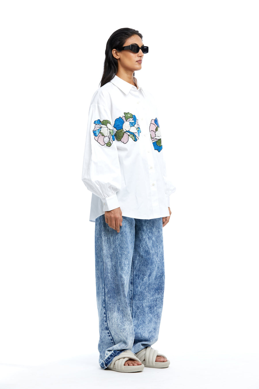 'Aster' Hand Embellished Shirt - Kanika Goyal Label