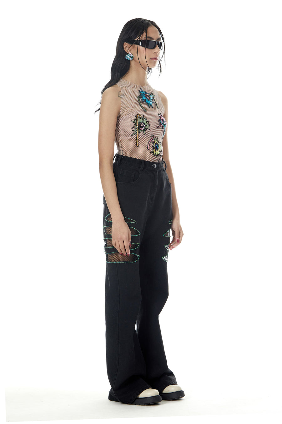 'Fiery Bloom' Embroidered Top - Kanika Goyal Label