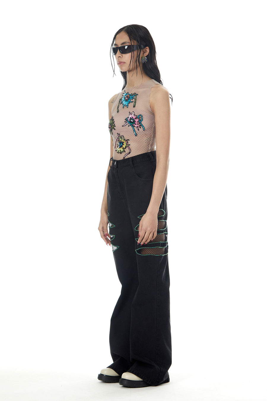 'Fiery Bloom' Embroidered Top - Kanika Goyal Label