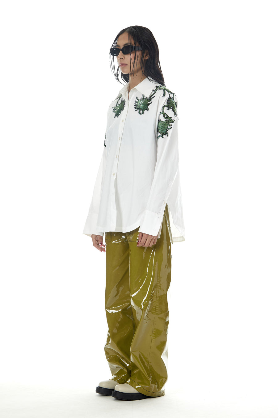 'Fiery Bloom' Hand-Embellished Shirt - Kanika Goyal Label