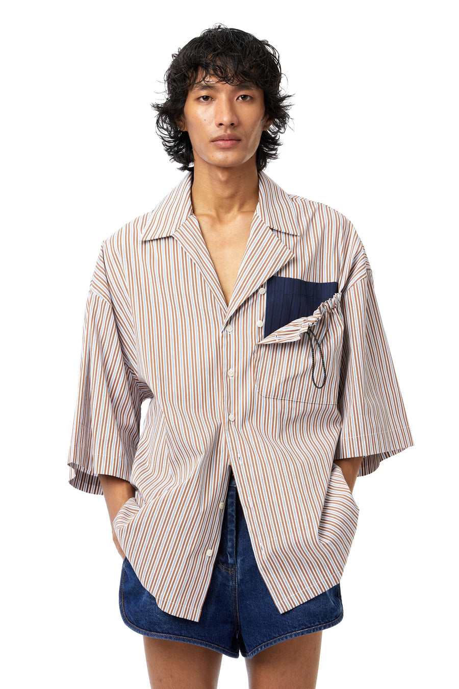 Half sleeves Striper (Multi pocket) - Kanika Goyal Label
