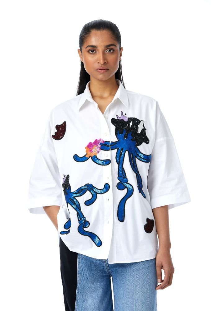 'Jojo' Hand Embellished Shirt - Kanika Goyal Label