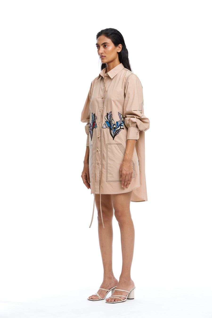 'Maia' Embellished Front Tie Dress - Kanika Goyal Label