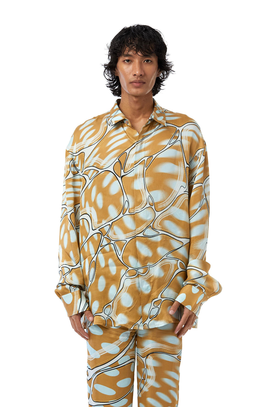 Muddy brown ripple shirt - Kanika Goyal Label