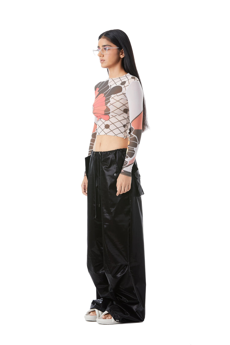 Oversized Glazed Pants with Double-Pleated Detail - Kanika Goyal Label
