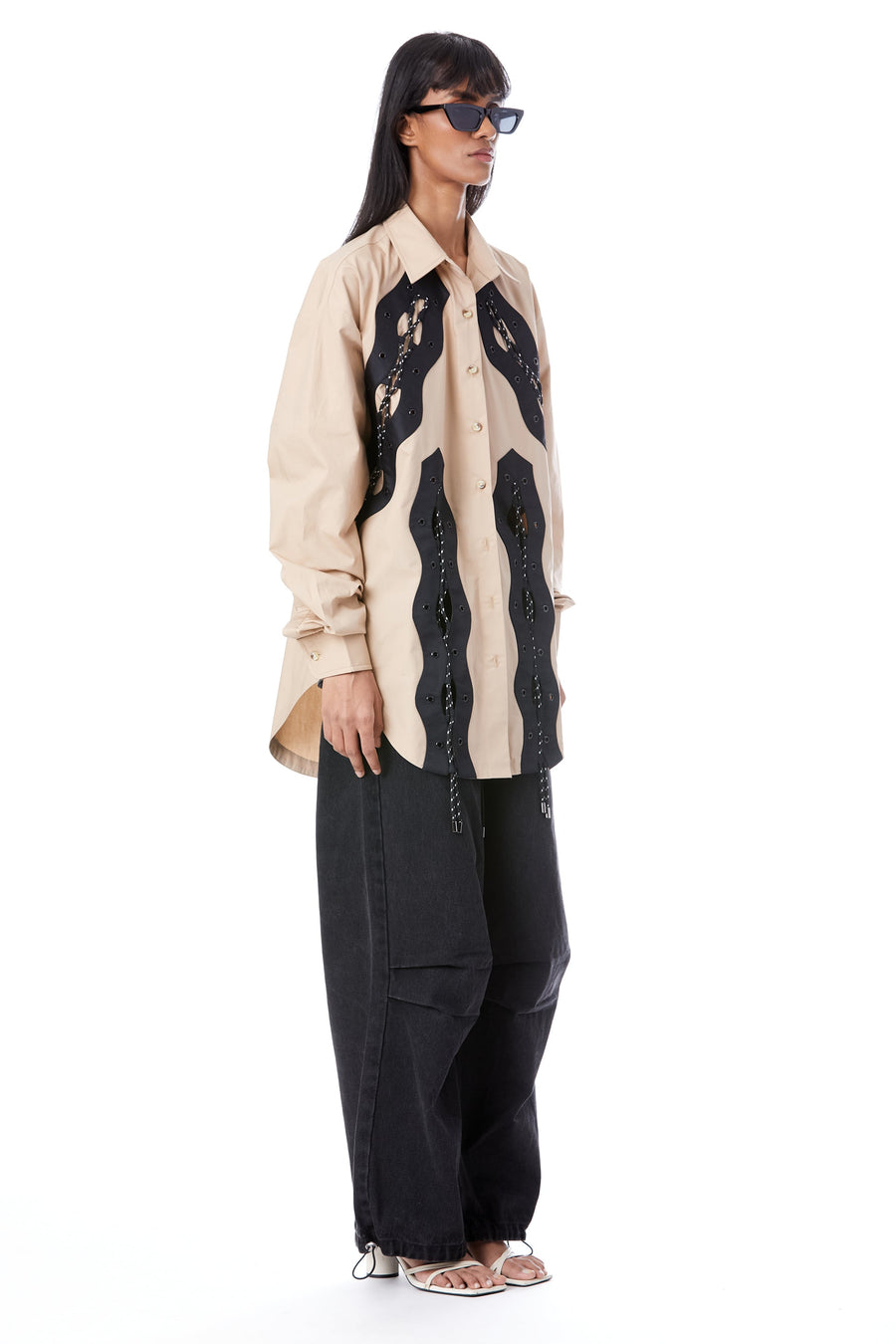 'Sneaks-Cord' Tie-Up Shirt - Kanika Goyal Label